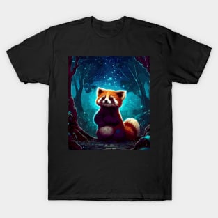 Red panda in magical forest T-Shirt